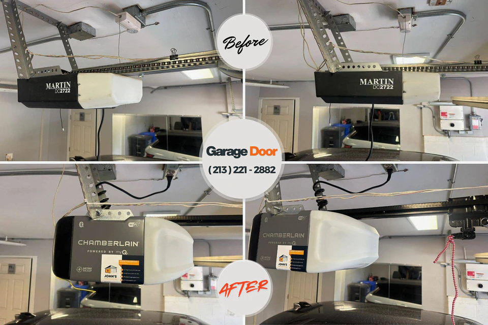 Before and after: garage door repair Wright, WY